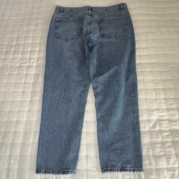 Zara Stone Wash Button Fly Jeans High Rise Straight Leg Women's 34 | Blue | EUC - Picture 2 of 11